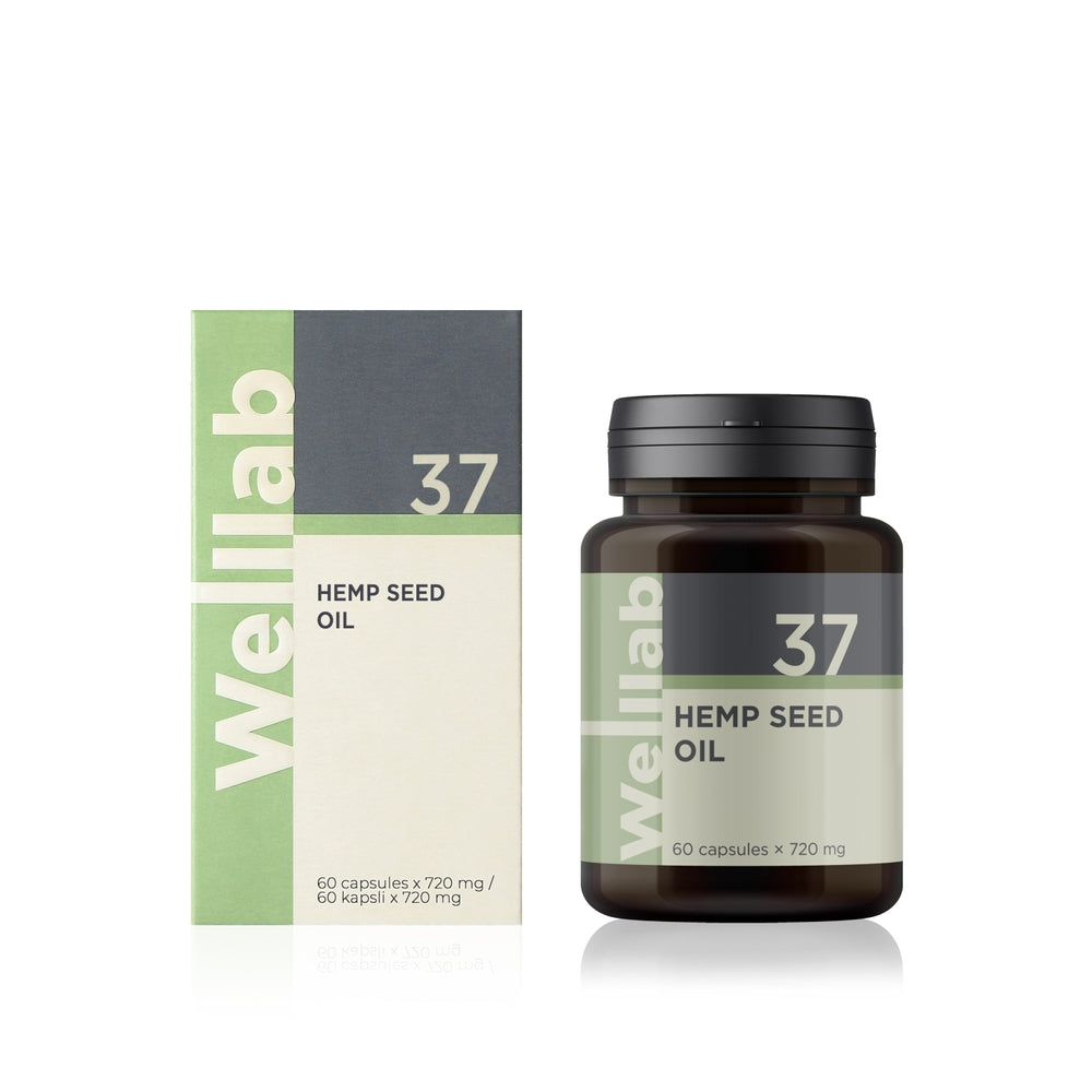 Complemento alimenticio con aceite de cáñamo WELLLAB HEMP SEED OIL, 60 cápsulas