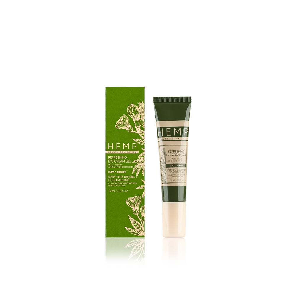 Gel de crema de ojos refrescante con extractos de cáñamo y algas HEMP, 15 ml